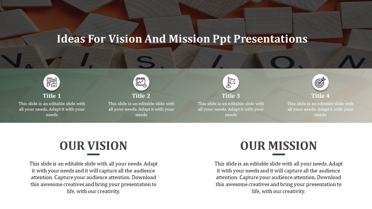 Editable Vision and Mission PPT Presentations Templates